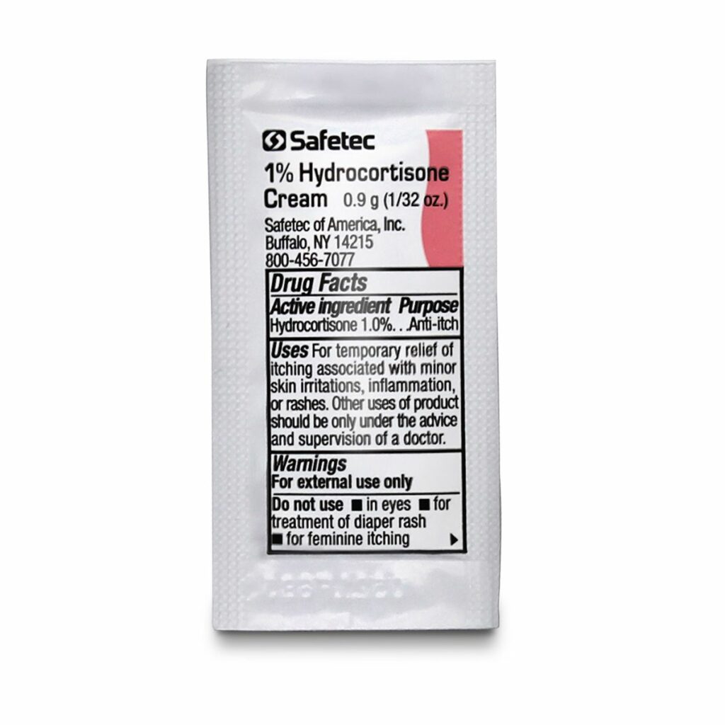 Front of the 1% Hydrocortisone Cream pouch